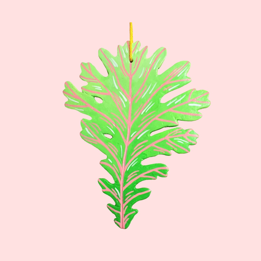 Leaf - light green and pink