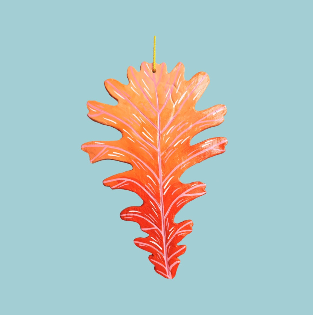 Leaf - orange and pink