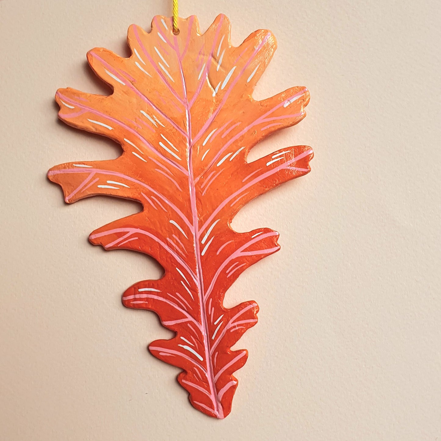 Leaf - orange and pink